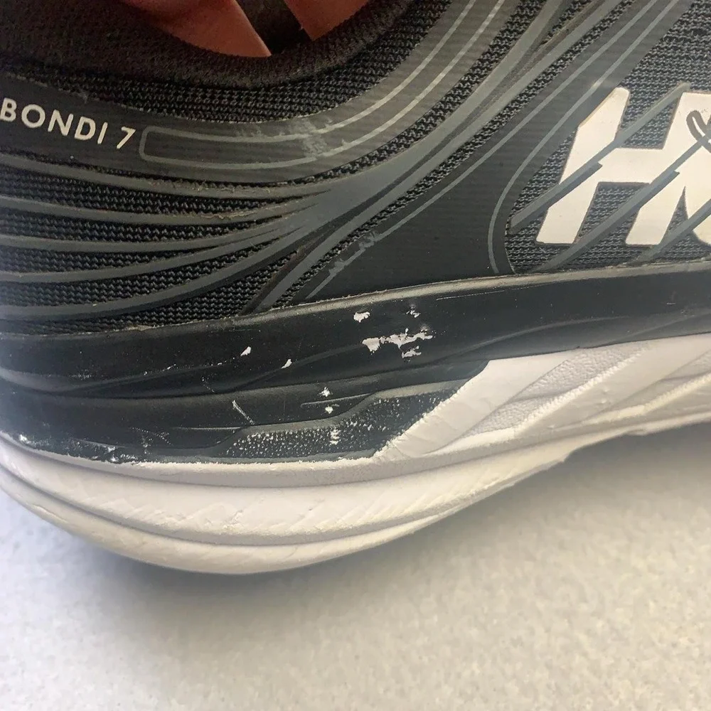 Hoka One One Bondi 7 Shoes Mens Size 10.5 Black Cushioned Running Sneakers